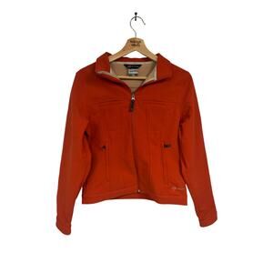 Moonstone Women's Orange Full Zip Jacket SZ SMALL Zip Pockets Outdoor Gorpcore